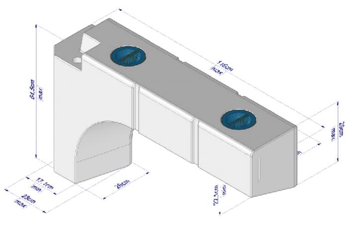 Wassertank 95l Fix System