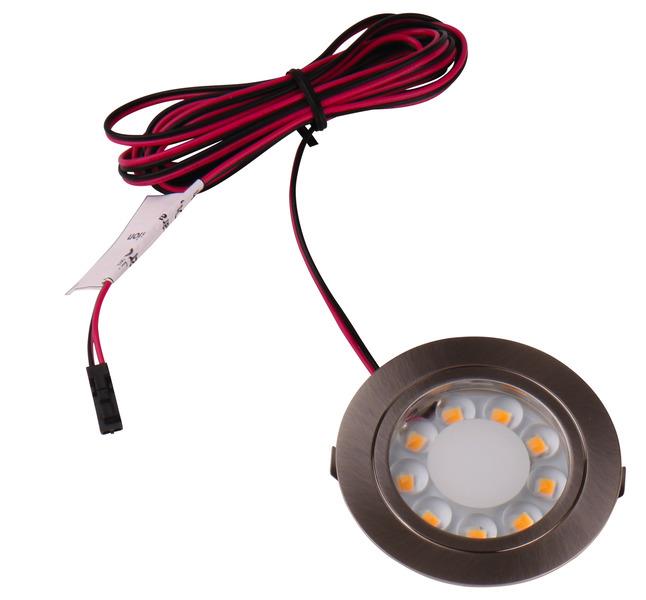 12V LED spot, børstet rustfrit stål, 1,7 watt